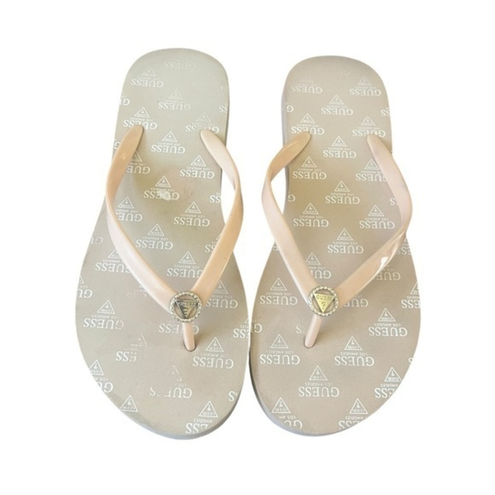 Guess Women's Tan Flip Flops Size 8